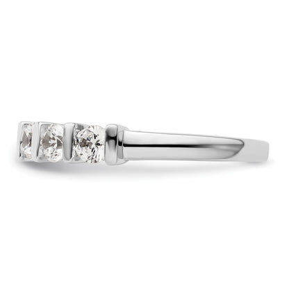 14K White Gold 5-Stone Half-Bezel (Holds 5-3.4mm Round) Diamond Band Mounting