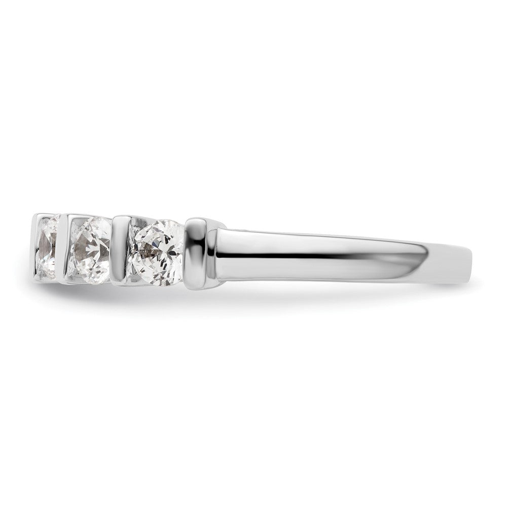 14K White Gold 5-Stone Half-Bezel 3/4 carat Round Complete Diamond Band