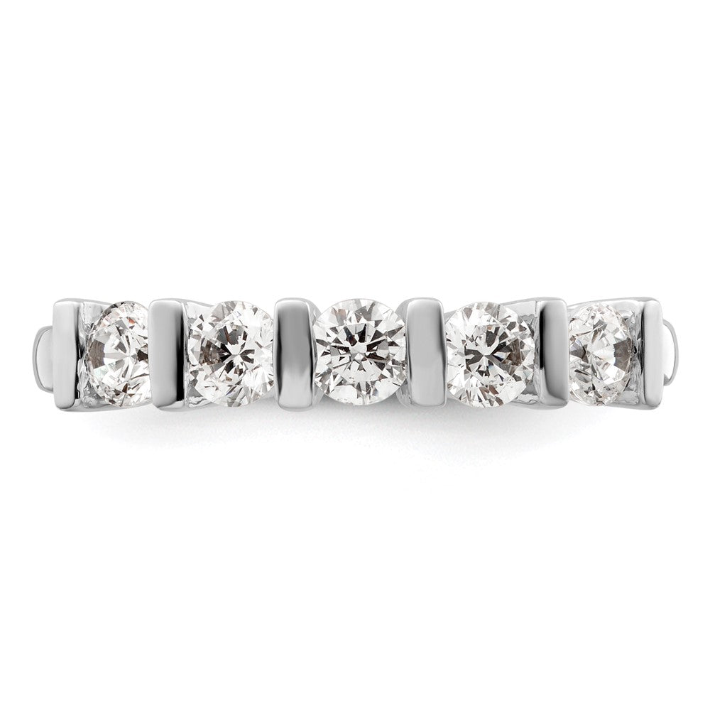 14K White Gold 5-Stone Half-Bezel 3/4 carat Round Complete Diamond Band