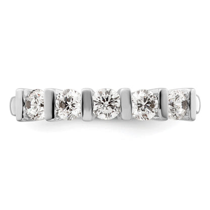 14K White Gold 5-Stone Half-Bezel 3/4 carat Round Complete Diamond Band