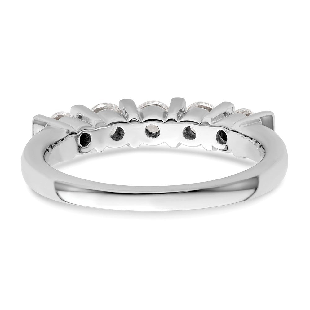 14K White Gold 5-Stone Half-Bezel 3/4 carat Round Complete Diamond Band