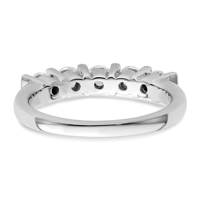 14K White Gold 5-Stone Half-Bezel 3/4 carat Round Complete Diamond Band