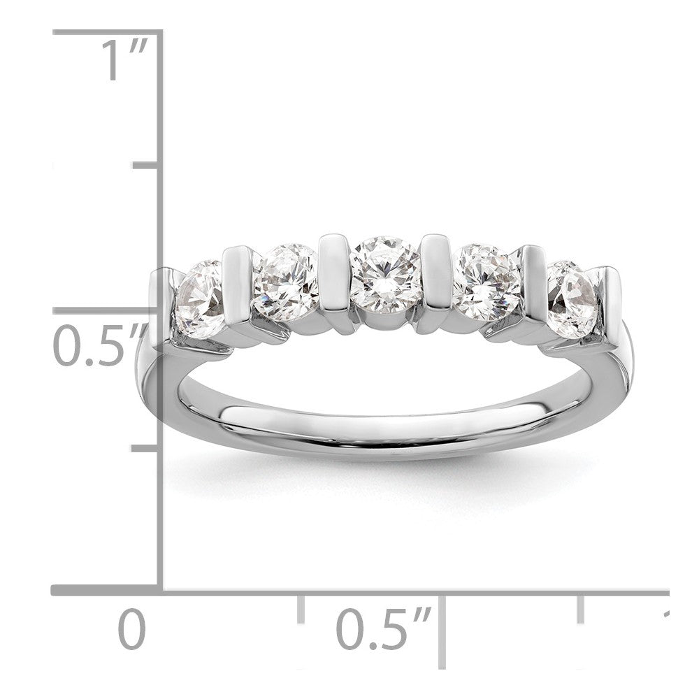 14K White Gold 5-Stone Half-Bezel (Holds 5-3.4mm Round) Diamond Band Mounting