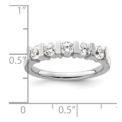 14K White Gold 5-Stone Half-Bezel (Holds 5-3.4mm Round) Diamond Band Mounting