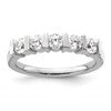 14K White Gold 5-Stone Half-Bezel 3/4 carat Round Complete Diamond Band