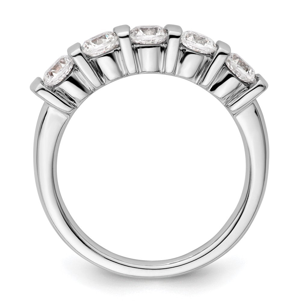 14K White Gold 5-Stone Half-Bezel (Holds 5-3.8mm Round) Diamond Band Mounting