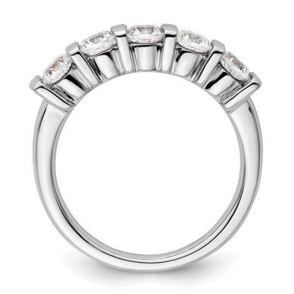 14K White Gold 5-Stone Half-Bezel (Holds 5-3.8mm Round) Diamond Band Mounting