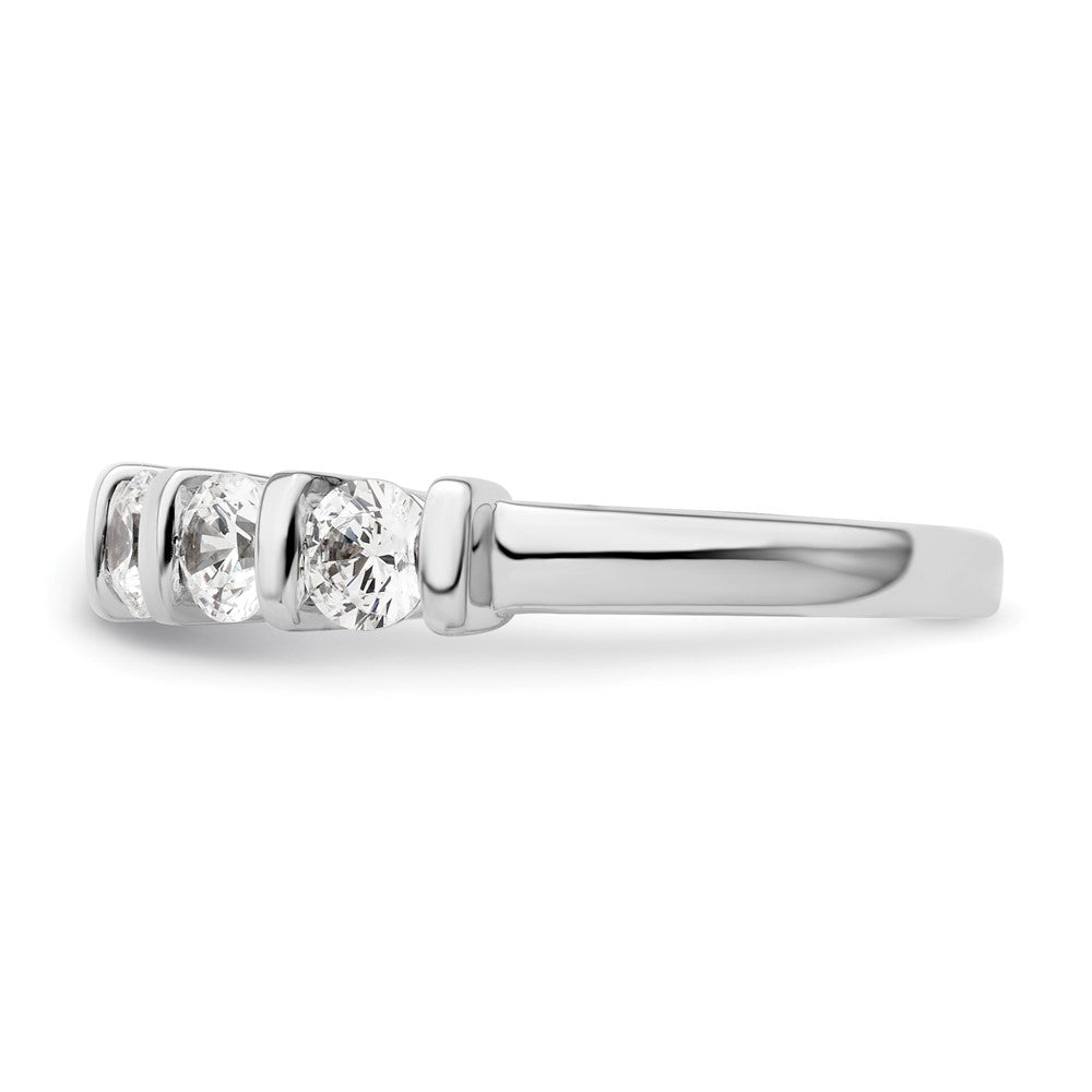 14K White Gold 5-Stone Half-Bezel (Holds 5-3.8mm Round) Diamond Band Mounting