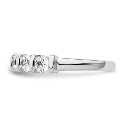 14K White Gold 5-Stone Half-Bezel (Holds 5-3.8mm Round) Diamond Band Mounting