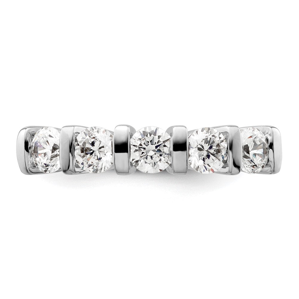 14K White Gold 5-Stone Half-Bezel (Holds 5-3.8mm Round) Diamond Band Mounting