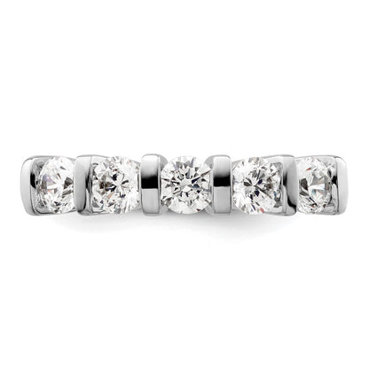 14K White Gold 5-Stone Half-Bezel (Holds 5-3.8mm Round) Diamond Band Mounting