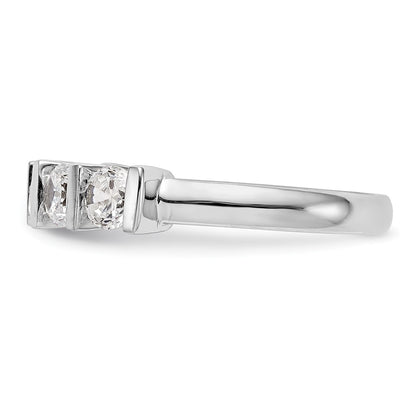 14K White Gold 5-Stone Half-Bezel (Holds 5-4.1mm Round) Diamond Band Mounting