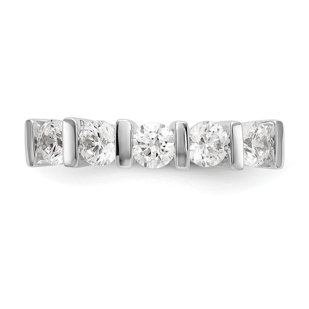 14K White Gold 5-Stone Half-Bezel (Holds 5-4.1mm Round) Diamond Band Mounting