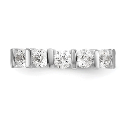 14K White Gold 5-Stone Half-Bezel (Holds 5-4.1mm Round) Diamond Band Mounting