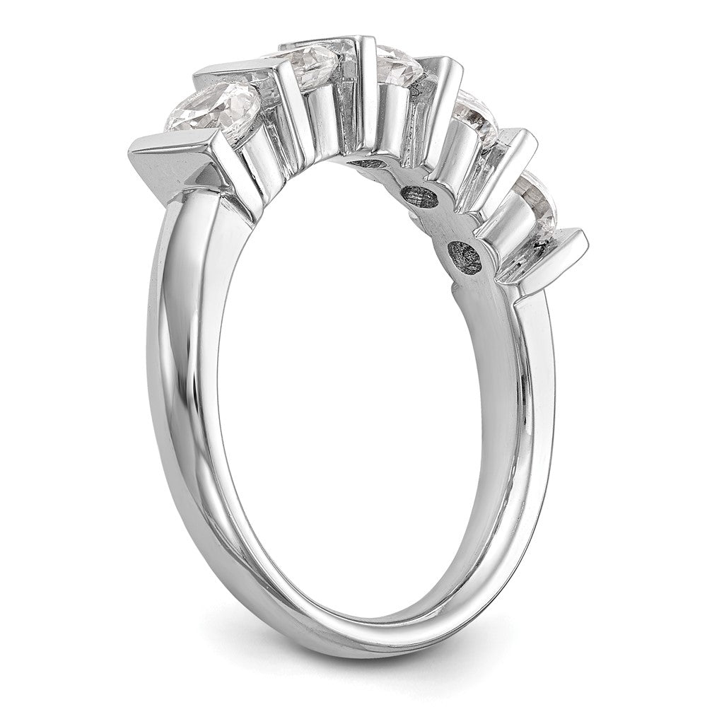 14K White Gold 5-Stone Half-Bezel (Holds 5-4.1mm Round) Diamond Band Mounting