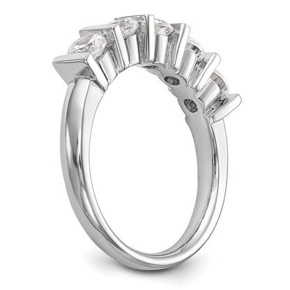 14K White Gold 5-Stone Half-Bezel (Holds 5-4.1mm Round) Diamond Band Mounting