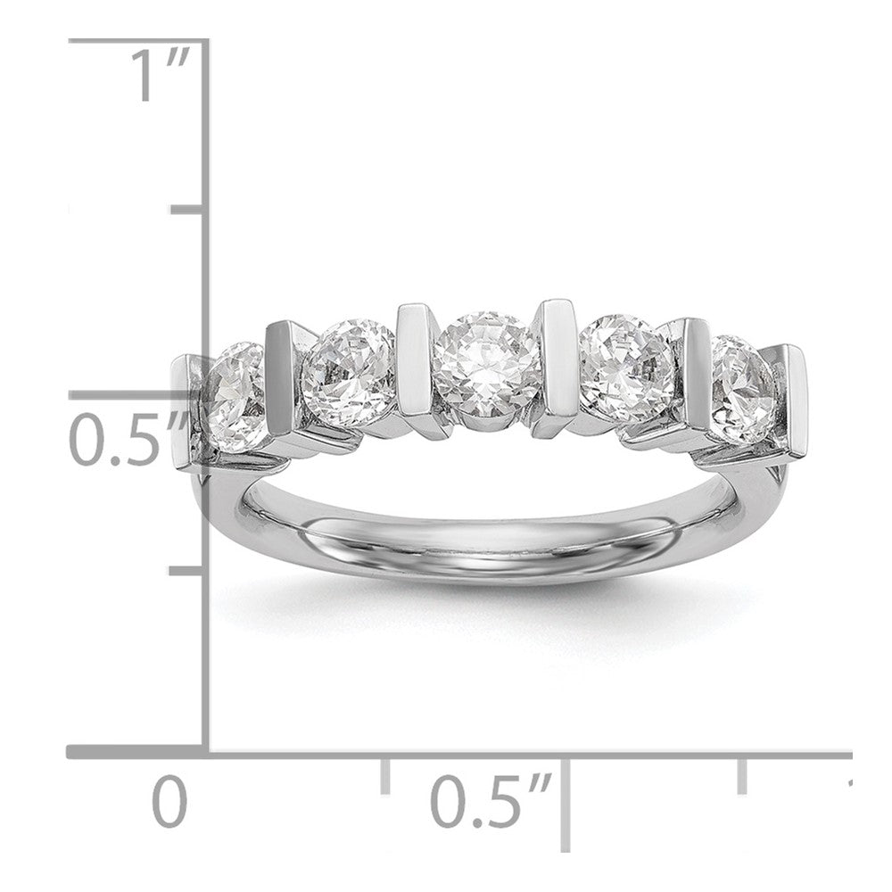 14K White Gold 5-Stone Half-Bezel (Holds 5-4.1mm Round) Diamond Band Mounting