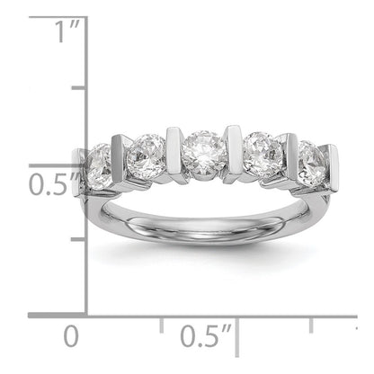 14K White Gold 5-Stone Half-Bezel (Holds 5-4.1mm Round) Diamond Band Mounting