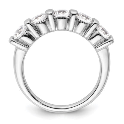 14K White Gold 5-Stone Half-Bezel (Holds 5-4.3mm Round) Diamond Band Mounting