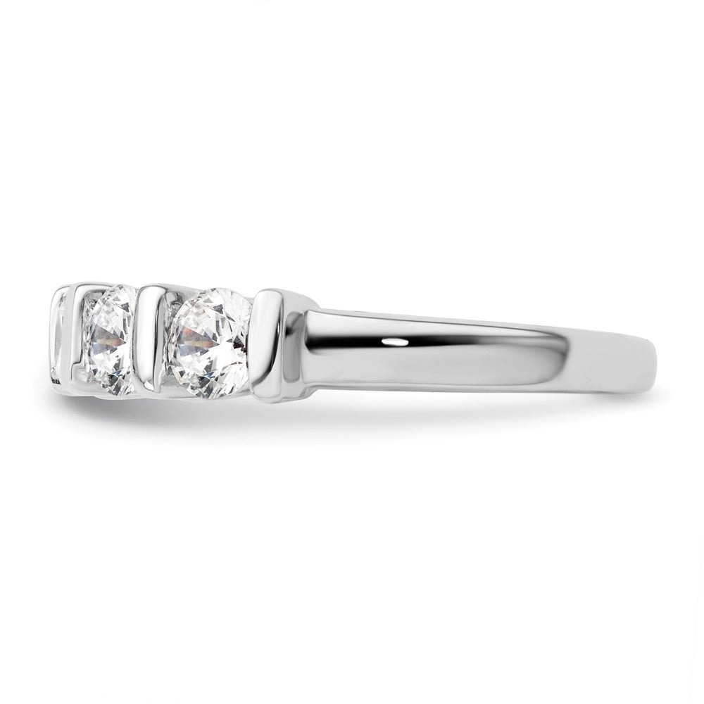 14K White Gold 5-Stone Half-Bezel (Holds 5-4.3mm Round) Diamond Band Mounting