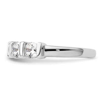 14K White Gold 5-Stone Half-Bezel (Holds 5-4.3mm Round) Diamond Band Mounting