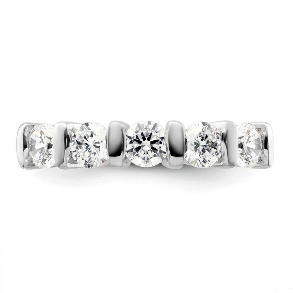 14K White Gold 5-Stone Half-Bezel (Holds 5-4.3mm Round) Diamond Band Mounting