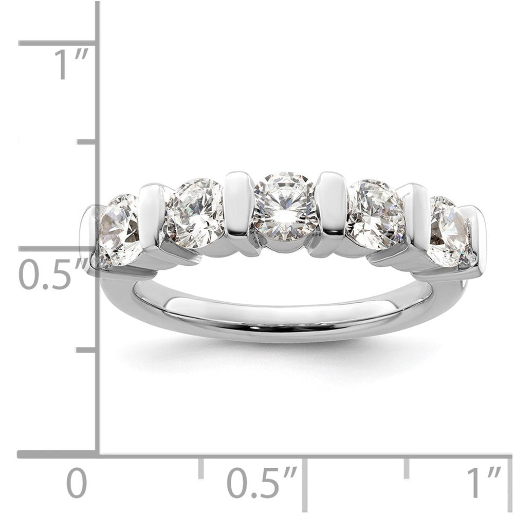 14K White Gold 5-Stone Half-Bezel (Holds 5-4.3mm Round) Diamond Band Mounting