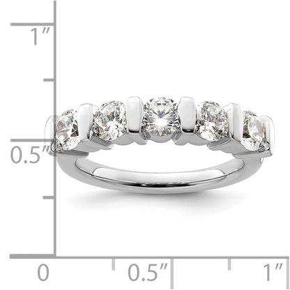 14K White Gold 5-Stone Half-Bezel (Holds 5-4.3mm Round) Diamond Band Mounting