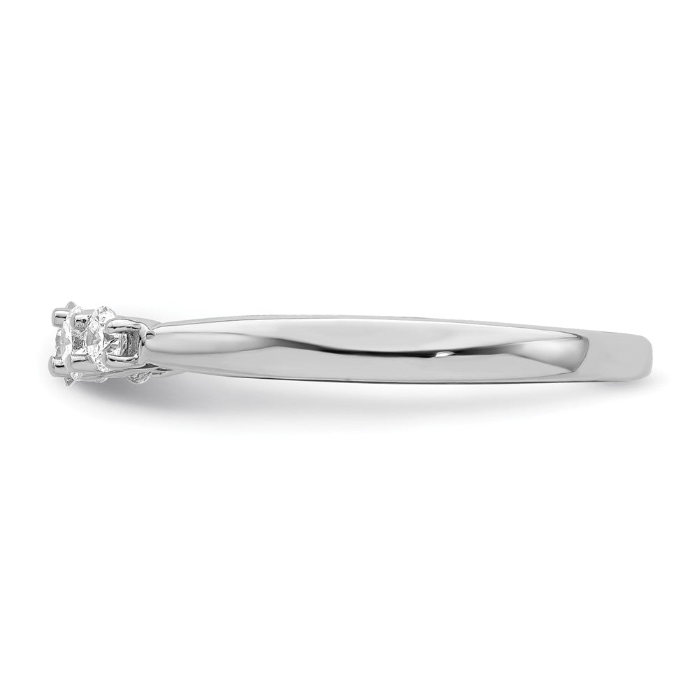 14K White Gold 5-Stone Shared Prong (Holds 1-3.4, 2-2.6, 2-2.9mm Round) Diamond Band Mounting