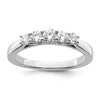 14K White Gold 5-Stone Shared Prong (Holds 1-3.4, 2-2.6, 2-2.9mm Round) Diamond Band Mounting
