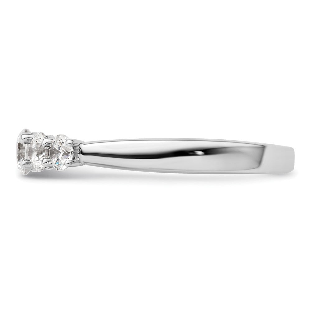 14K White Gold 5-Stone Shared Prong (Holds 1-3.9, 2-3.4, 2-3.1mm Round) Diamond Band Mounting