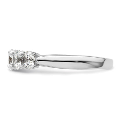 14K White Gold 5-Stone Shared Prong (Holds 1-5.2, 2-4.8, 2-4.6mm Round) Diamond Band Mounting