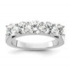 14K White Gold 5-Stone Shared Prong (Holds 1-5.2, 2-4.8, 2-4.6mm Round) Diamond Band Mounting