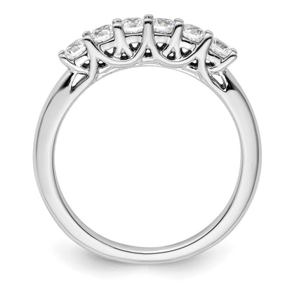 14K White Gold 6-Stone Shared Prong 1/2 carat Complete Round Diamond Band