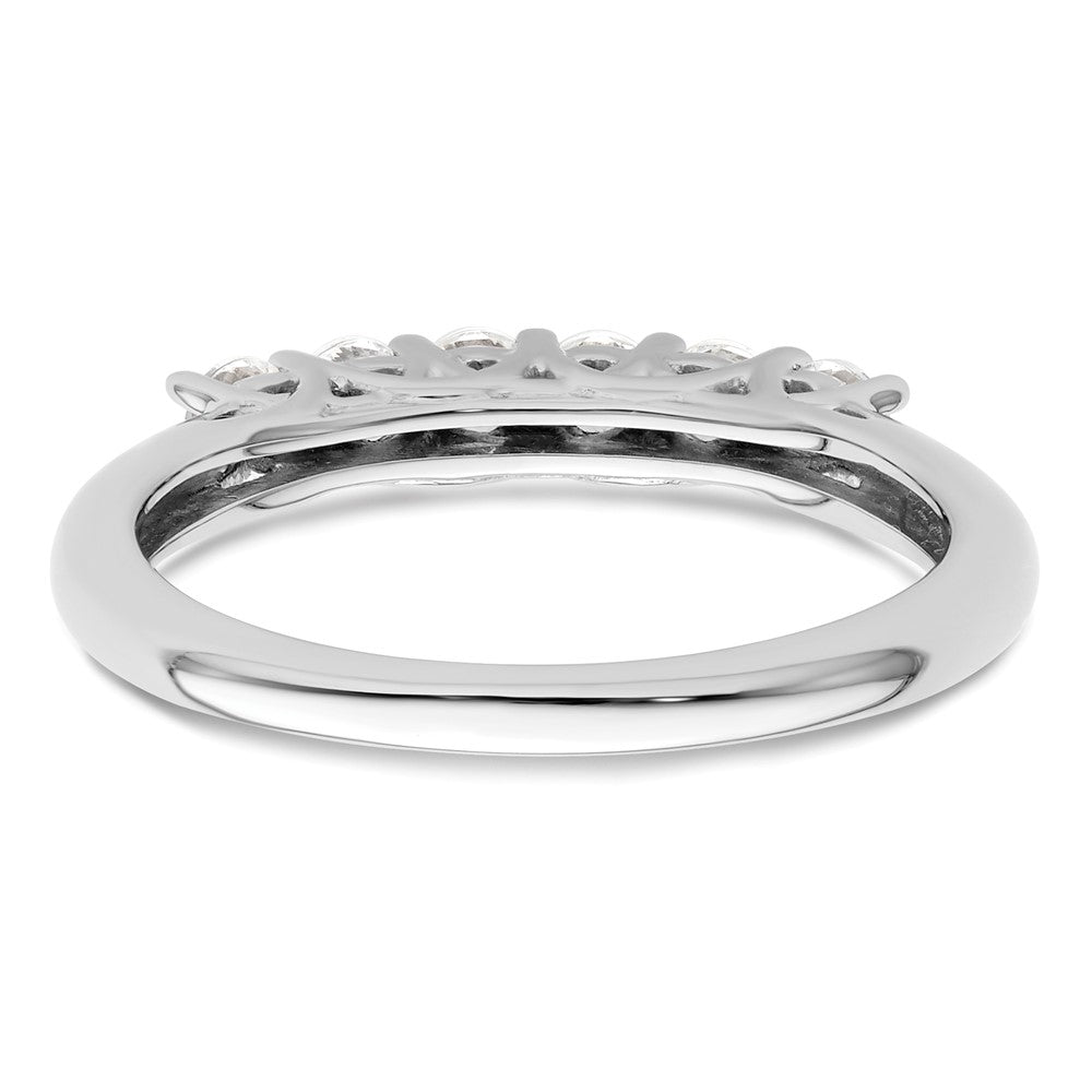 14K White Gold 6-Stone Shared Prong 1/2 carat Complete Round Diamond Band