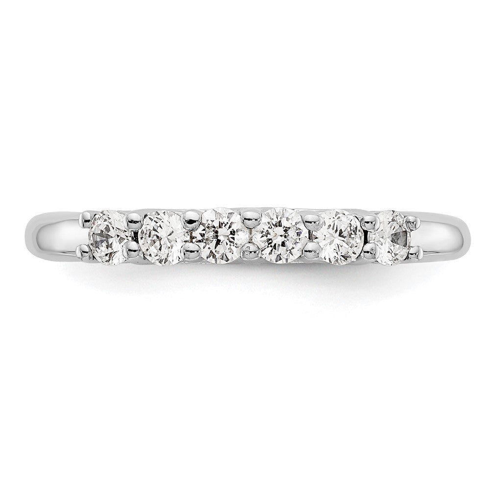 14K White Gold 6-Stone Shared Prong (Holds 6-3.1mm Round) Diamond Band Mounting