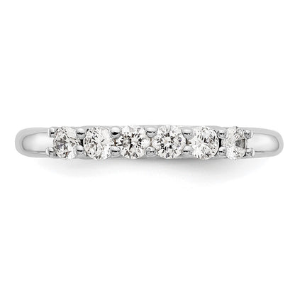 14K White Gold 6-Stone Shared Prong (Holds 6-3.1mm Round) Diamond Band Mounting