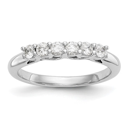 14K White Gold 6-Stone Shared Prong (Holds 6-3.1mm Round) Diamond Band Mounting