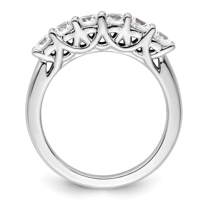 14K White Gold 6-Stone Shared Prong (Holds 6-3.5mm Round) Diamond Band Mounting