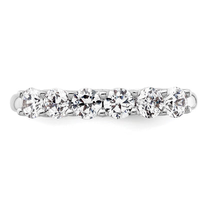 14K White Gold 6-Stone Shared Prong (Holds 6-3.5mm Round) Diamond Band Mounting