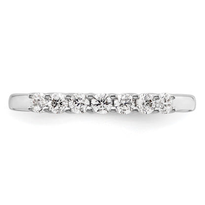 14K White Gold 7-Stone Shared Prong (Holds 7-2.3mm Round) Diamond Band Mounting
