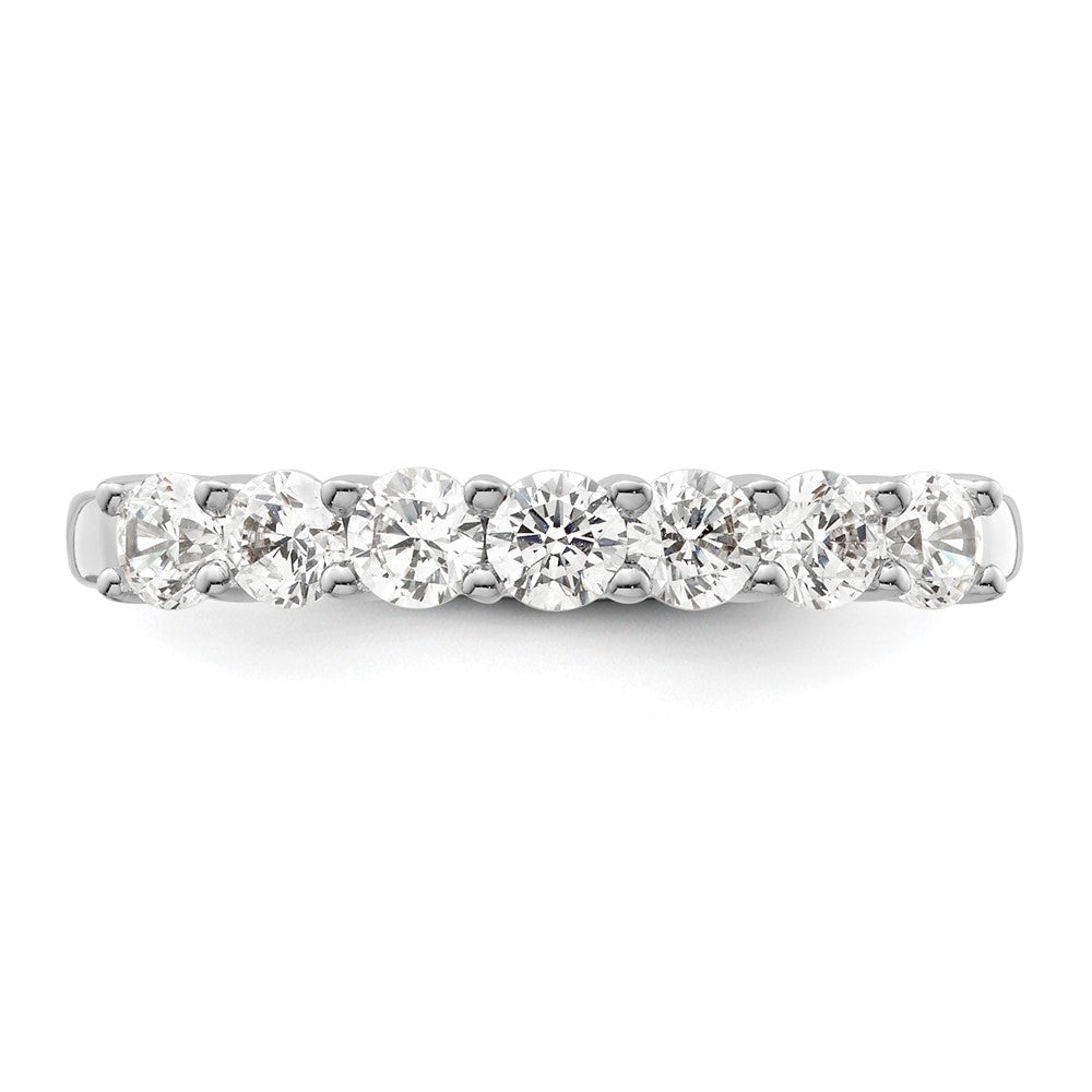 14K White Gold 7-Stone Shared Prong (Holds 7-3.0mm Round) Diamond Band Mounting