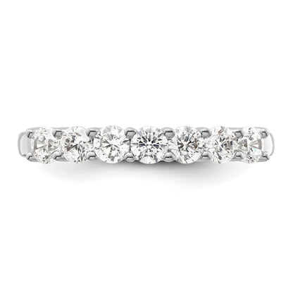 14K White Gold 7-Stone Shared Prong (Holds 7-3.0mm Round) Diamond Band Mounting