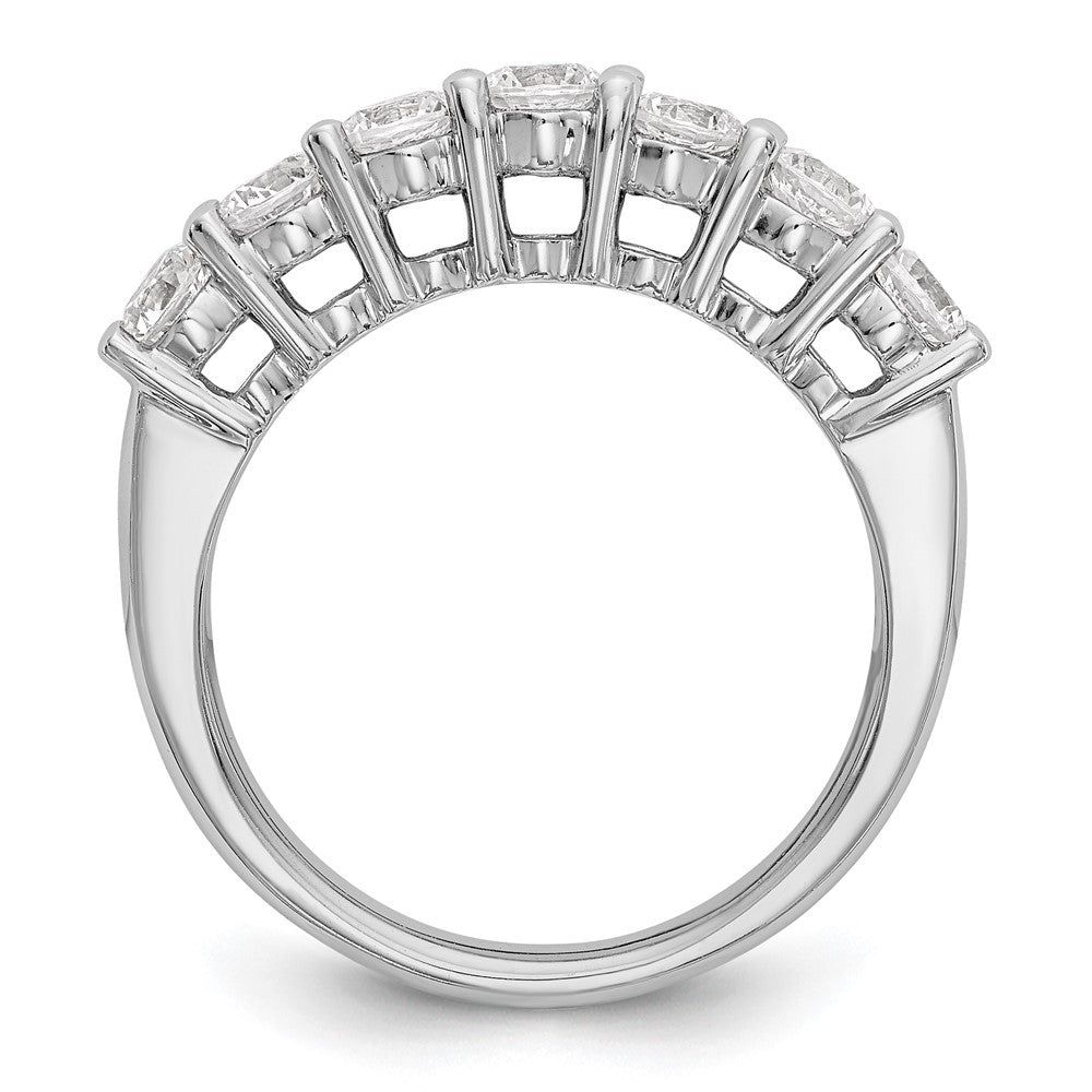 14K White Gold 7-Stone Shared Prong 1.2 carat Complete Round Diamond Band