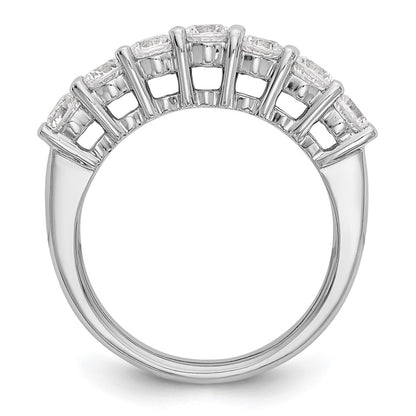 14K White Gold 7-Stone Shared Prong 1.2 carat Complete Round Diamond Band
