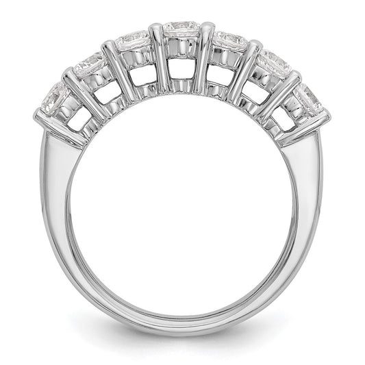 14K White Gold 7-Stone Shared Prong 1.2 carat Complete Round Diamond Band