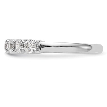 14K White Gold 7-Stone Shared Prong 1.2 carat Complete Round Diamond Band