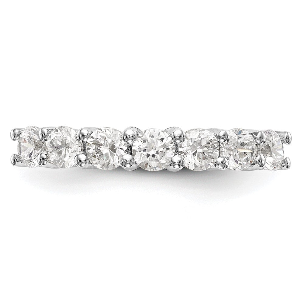 14K White Gold 7-Stone Shared Prong 1.2 carat Complete Round Diamond Band