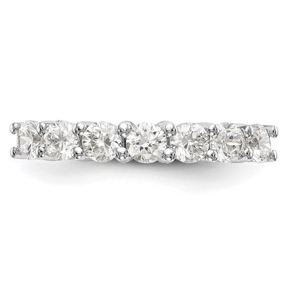 14K White Gold 7-Stone Shared Prong 1.2 carat Complete Round Diamond Band