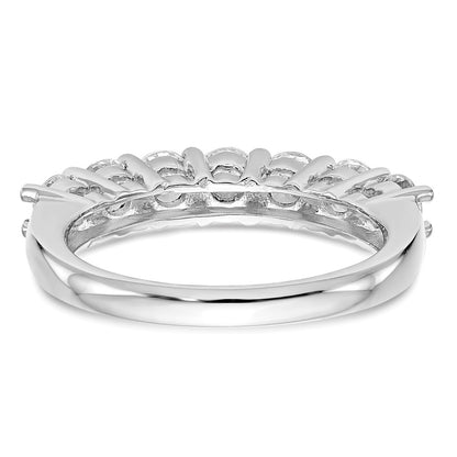 14K White Gold 7-Stone Shared Prong 1.2 carat Complete Round Diamond Band